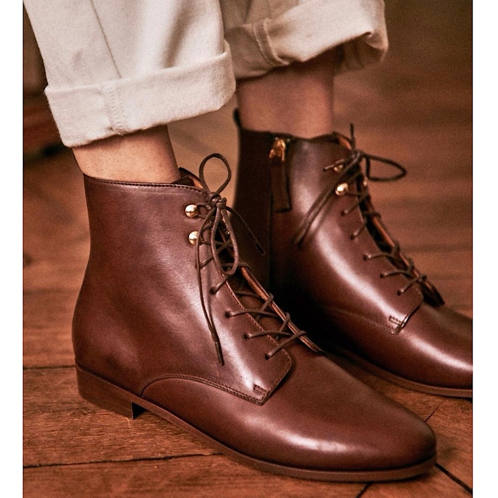 SEZANE Eugenie Leather Boots